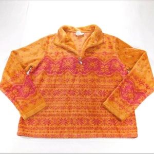 Talbots 1/2 Zip Orange Pullover Fleece Sweater